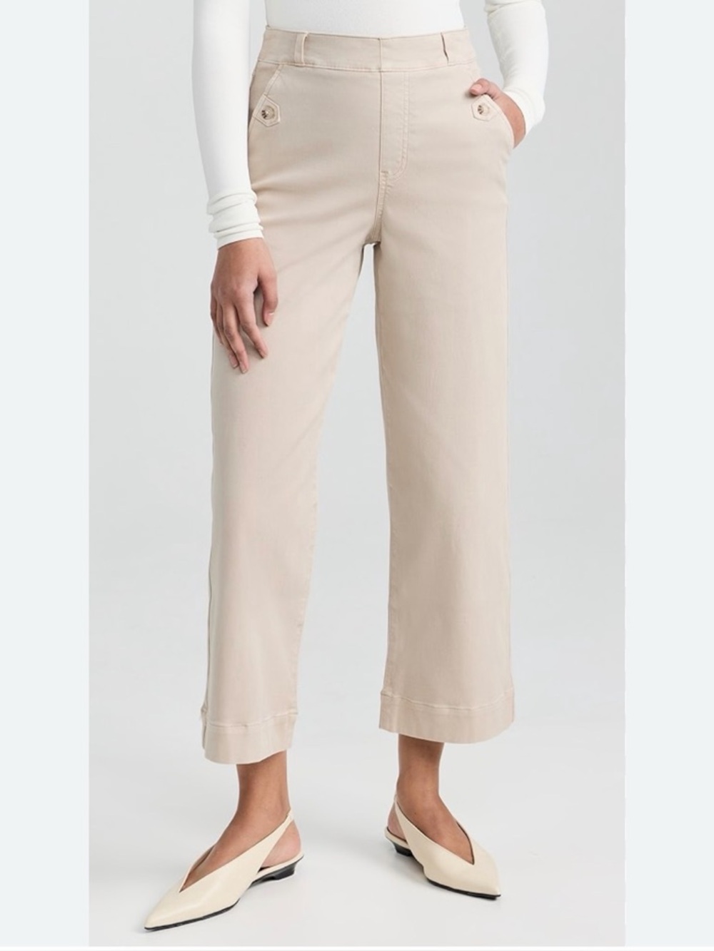 SPANX Beige Cropped Straight Leg Pants